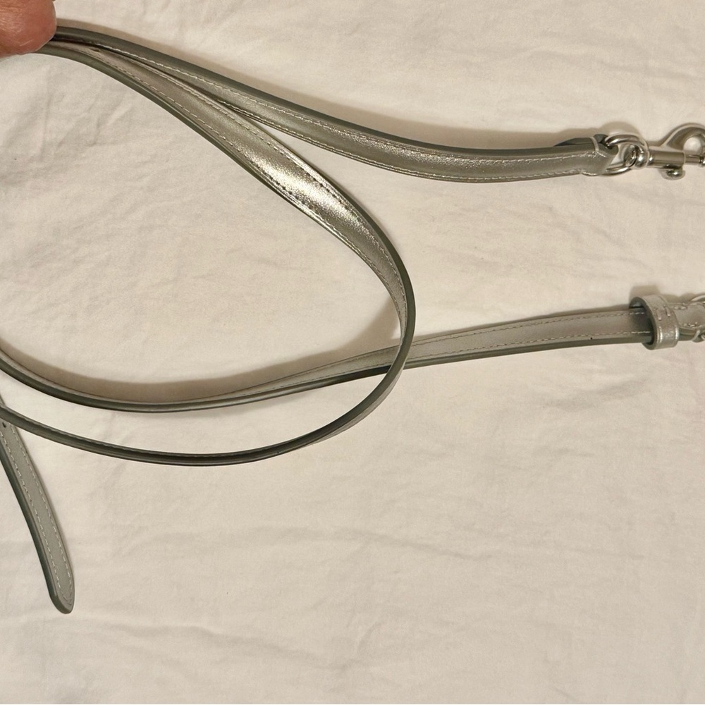 Coach metallic Silver Leather Strap